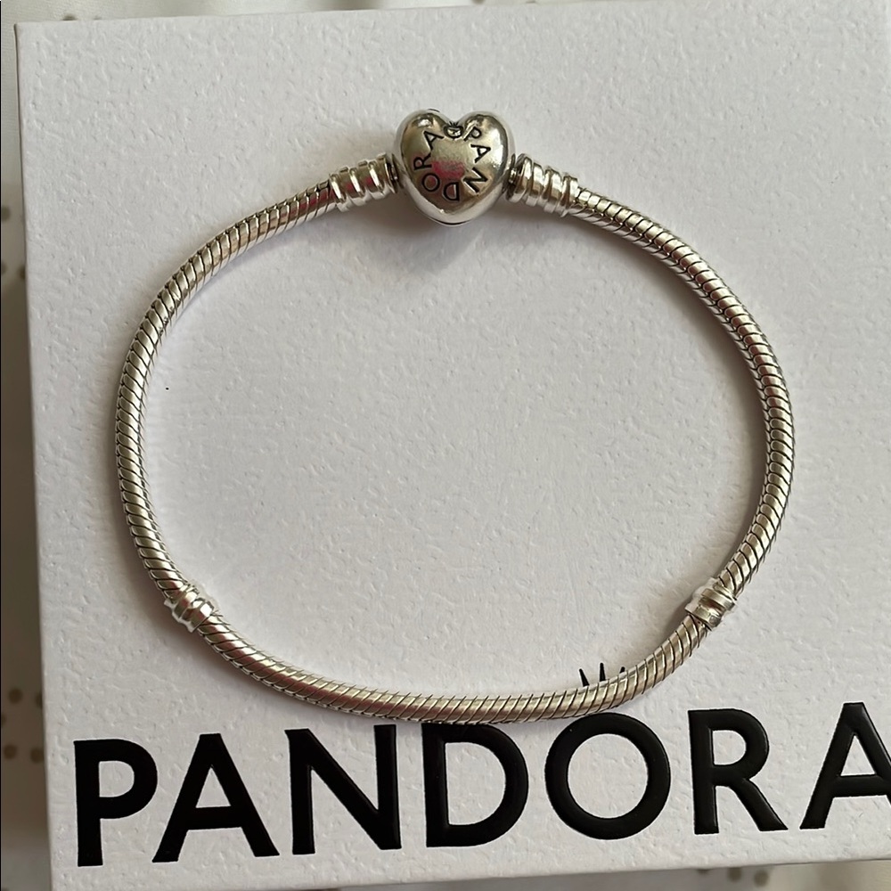 Pandora Moments Heart Clasp Snake Chain Bracelet